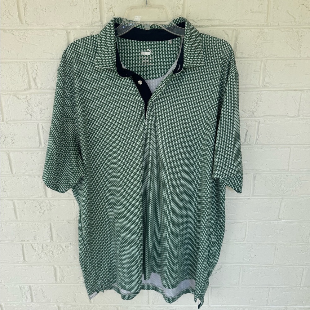 Men's puma Green Polo Shirt